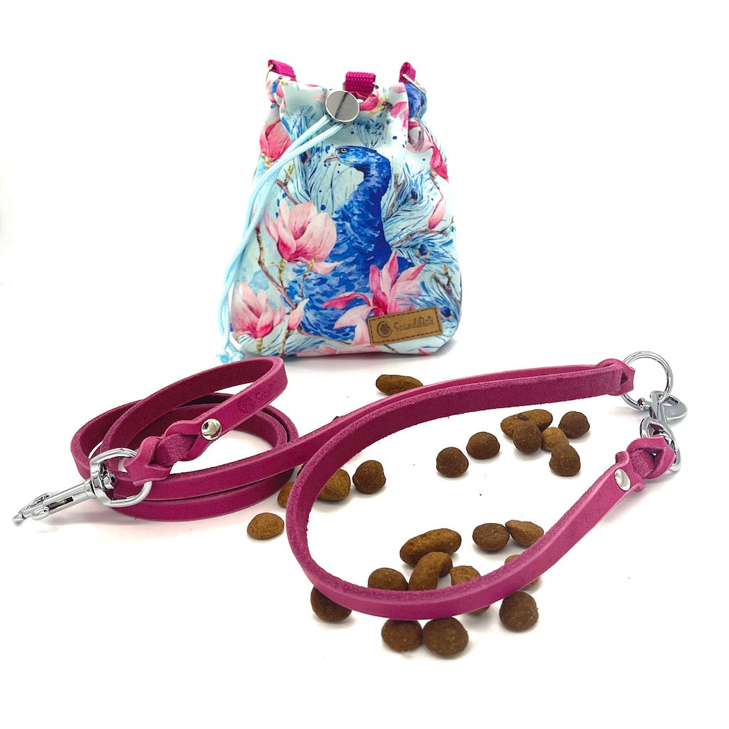 Leckerlibeutel Pink Peacock Goodiebag mit Hundeleine von ScandiPaws